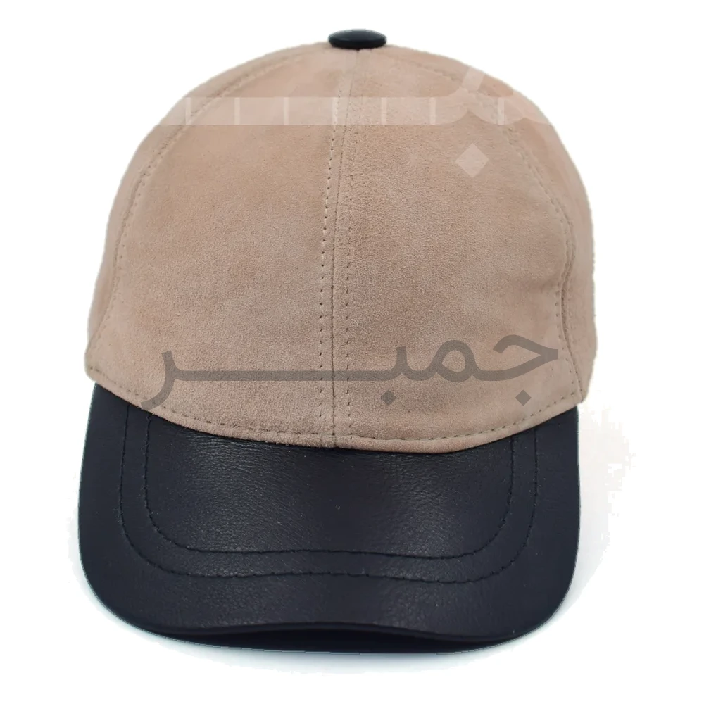 کلاه بیسبالی چرم طبیعی دو رنگ جمبر